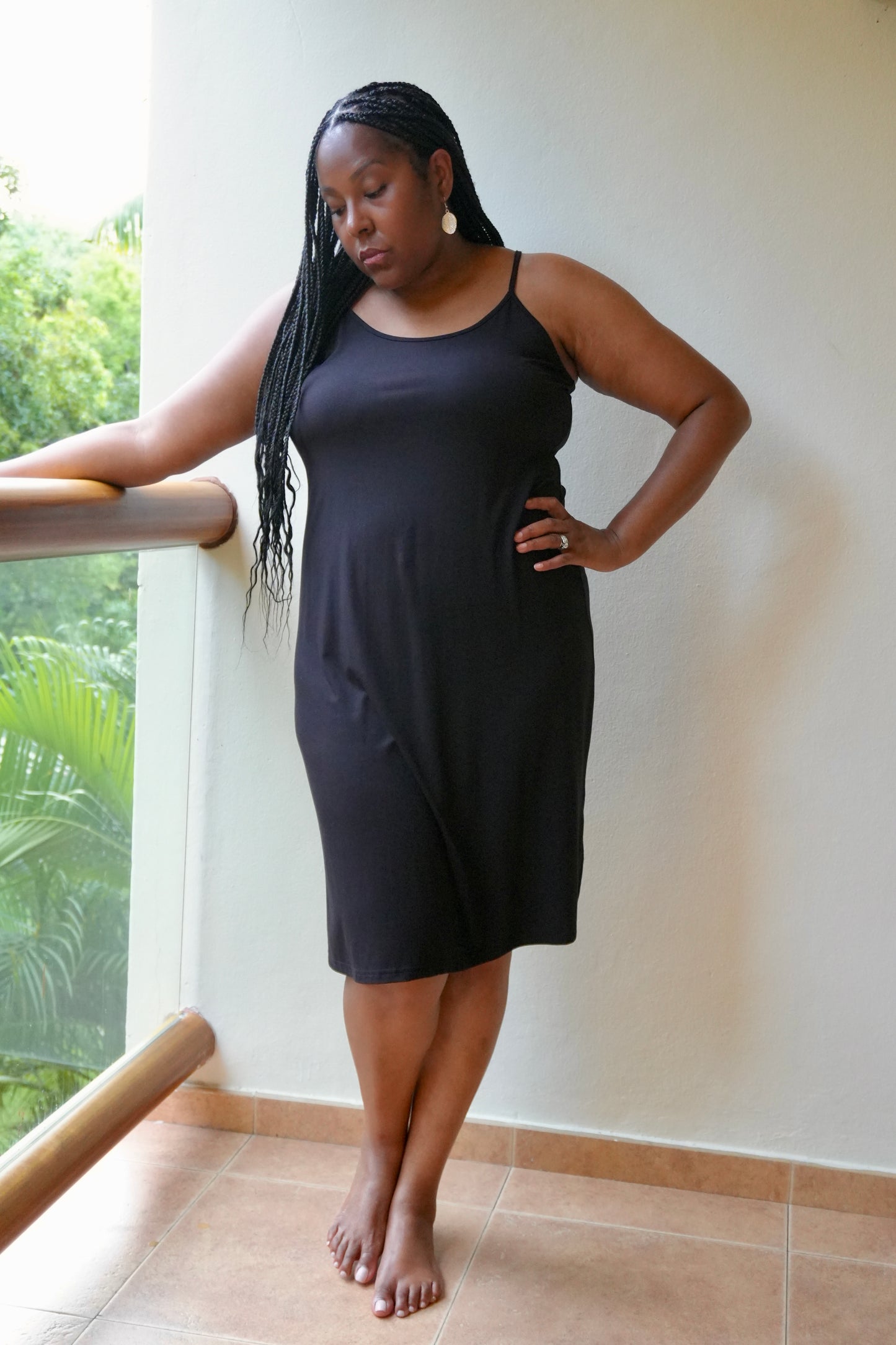 Chemise Gown & Robe Set - Black