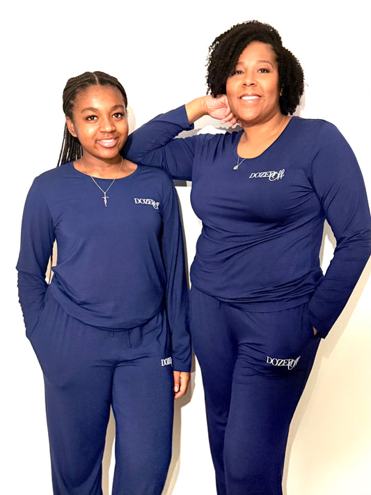 Long-Sleeve & Pant Pajama Set - Navy